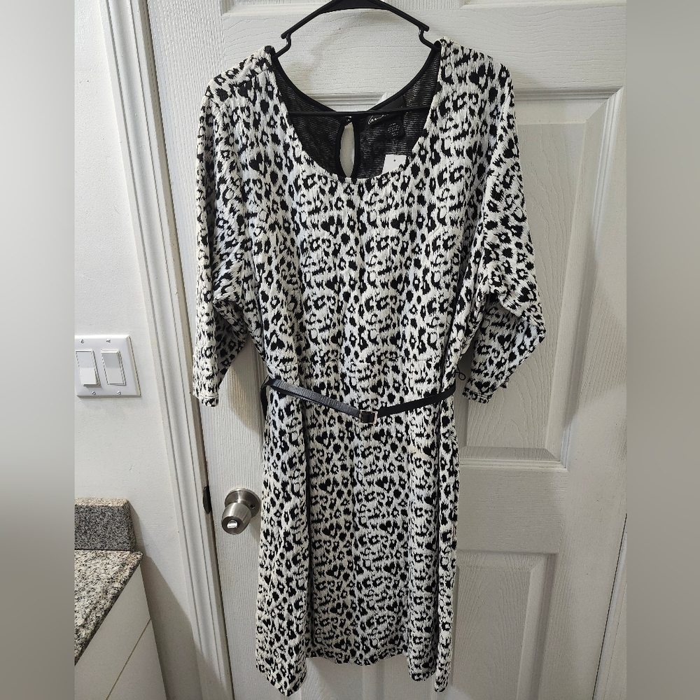 Lane Bryant Leopard Print Belted Dress